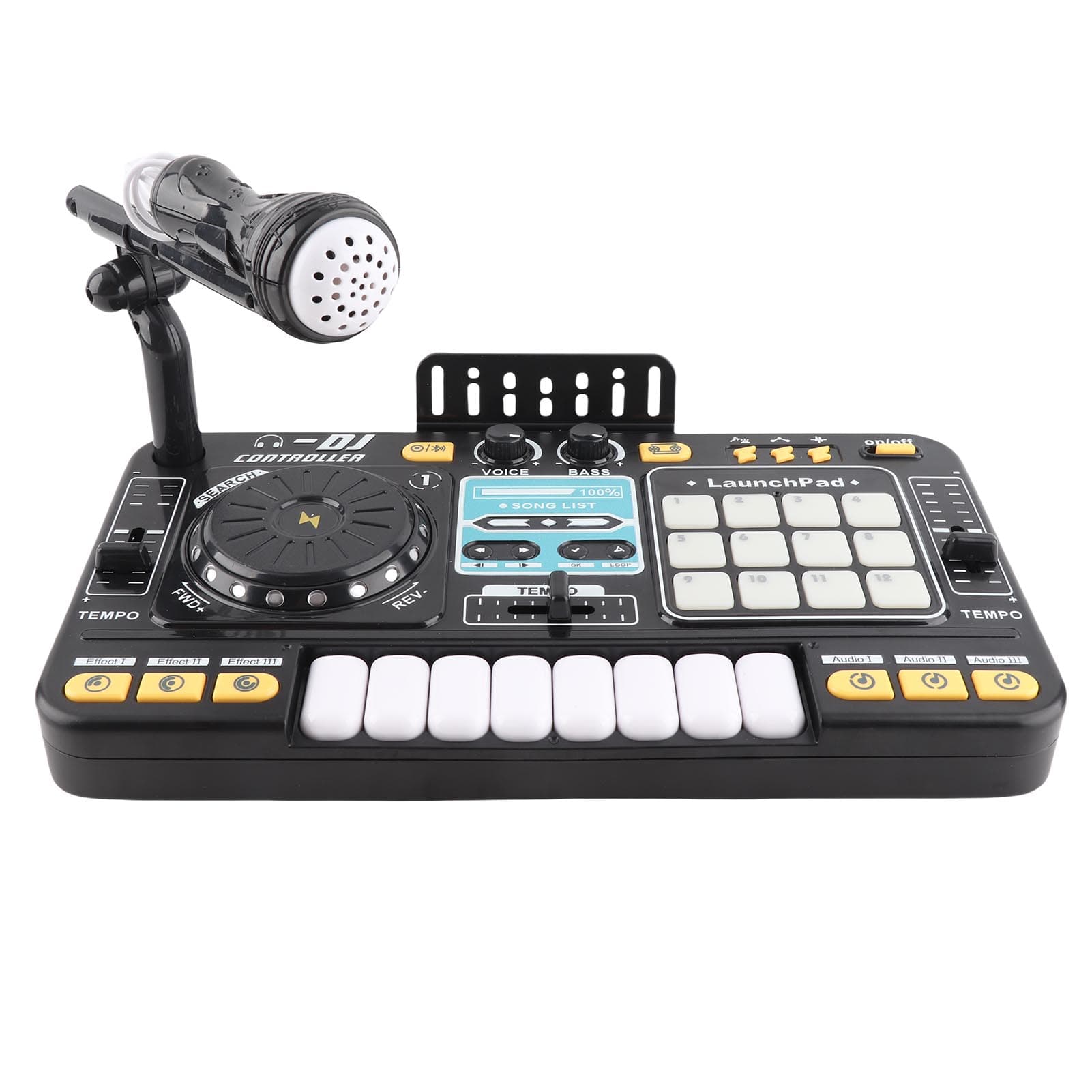 DJ Mixer with Light Songs Effects Electronic Music Controller Mixing System Compatible with Mobile