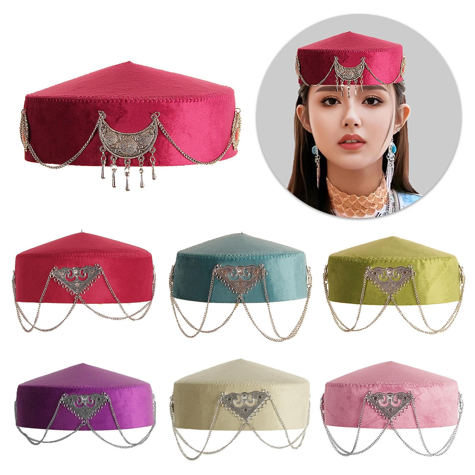Classical Kazakh Hat Cultural Event Costume Headwear Great For Culture Enthusiasts And Collector Comfortable to Wear cm