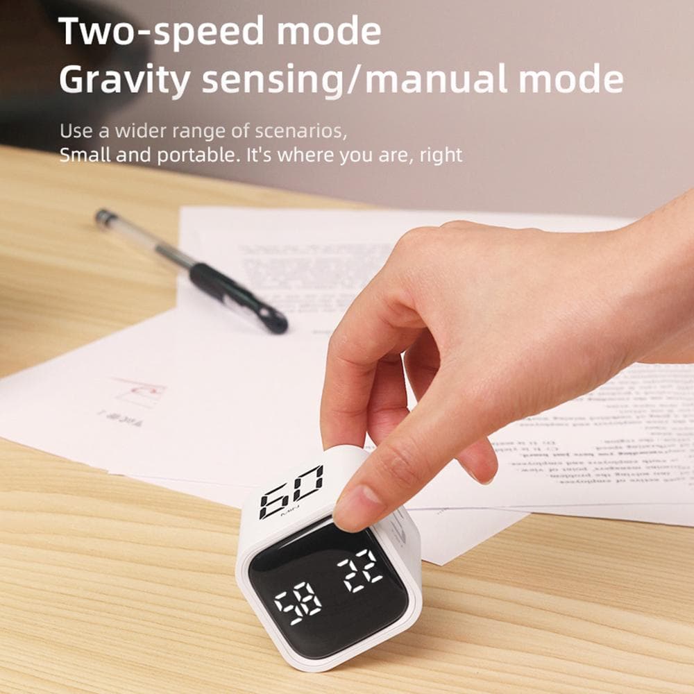 Portable Cube Timer Gravity Sensor Rotating Timer Count UpDown Function Clock 5103060 Minutes white
