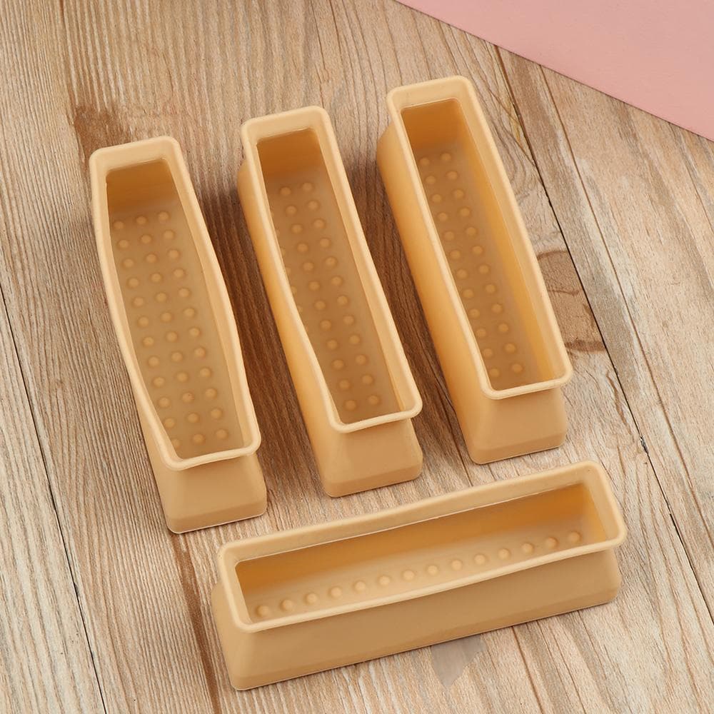 4PCS Silicone Rectangular Feet Cover Furniture Floor Protector Pad Anti slip Chair Leg Caps Wood Sofa Table Child Bed Stopper