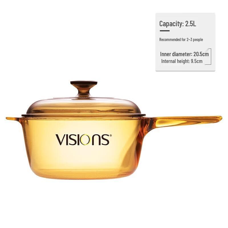 Corning VISIONS Amber Glass-Ceramic Saucepan 2.5L
