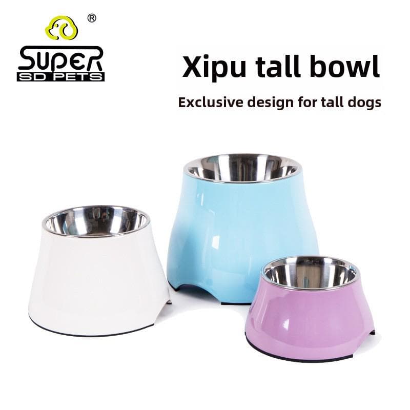 Premium Dual-Purpose Stainless Steel Elevated Dog Bowl for Small to Medium-Sized Pets