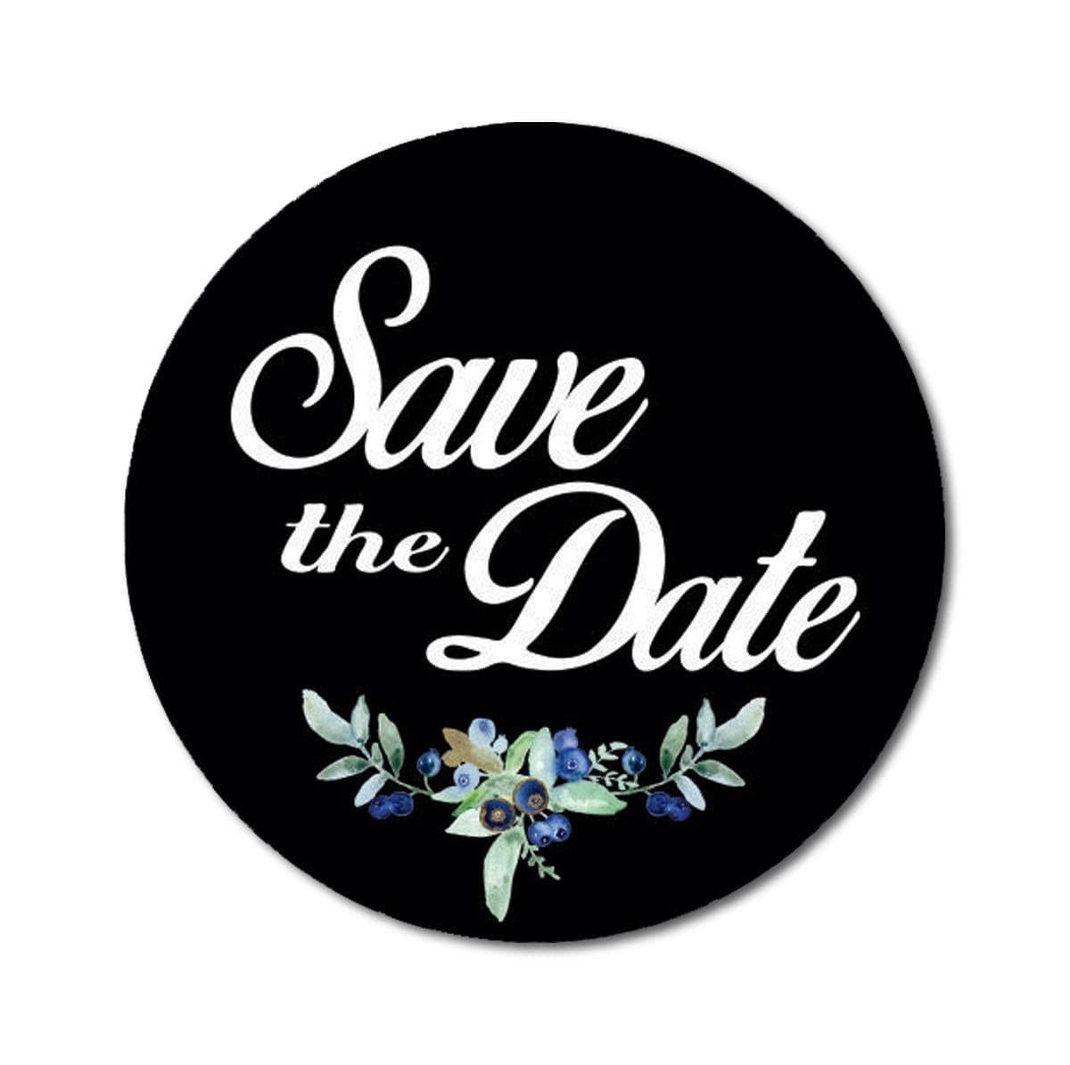 Darling Souvenir 1.6 Inches Round Black Botanical Floral Save The Date Stickers Wedding Seal-45 cm pink