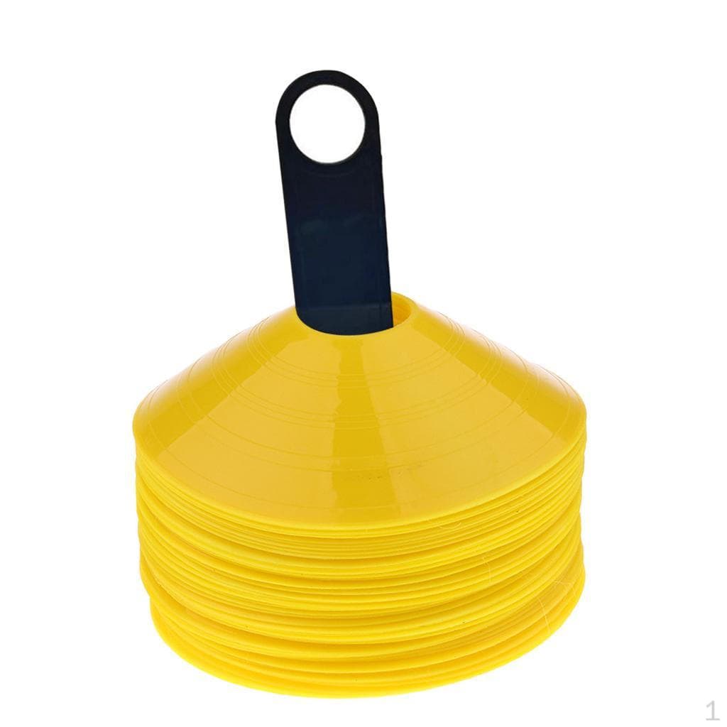 Cones (Set of 50) - Field Cone Markers for Agility Training, Soccer, Football, , Kids and Adults red
