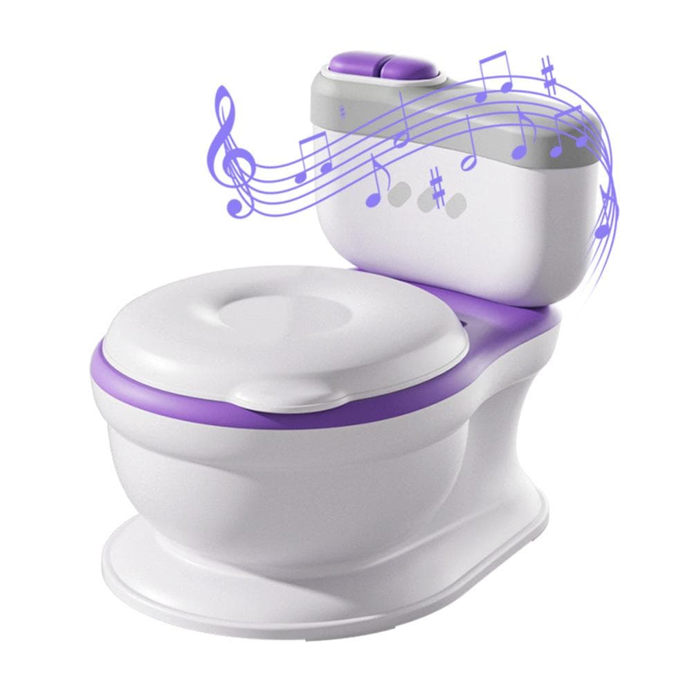 Kids Potty Training Toilet Seat Realistic Potty Training Seat for Toddlers Boys Girls with Soft PU purple