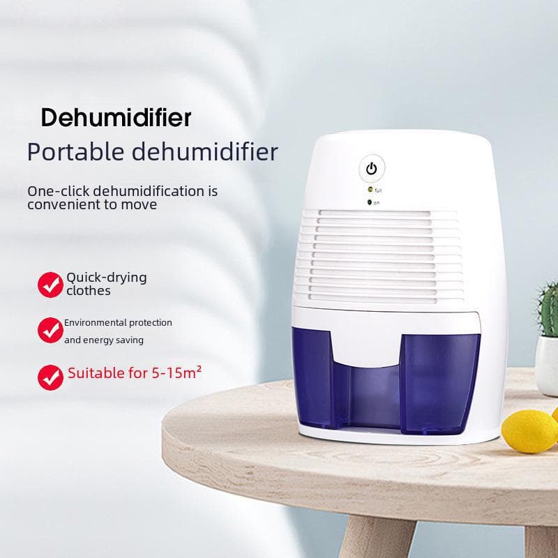 Compact Silent Portable Dehumidifier for Bedroom and Home Use white