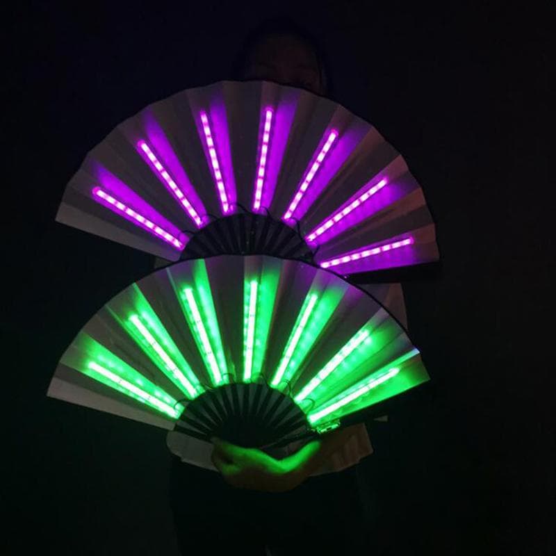 Party LED Fan Luminous Stage Performance Show Light Up Fan Birthday Party Gift white