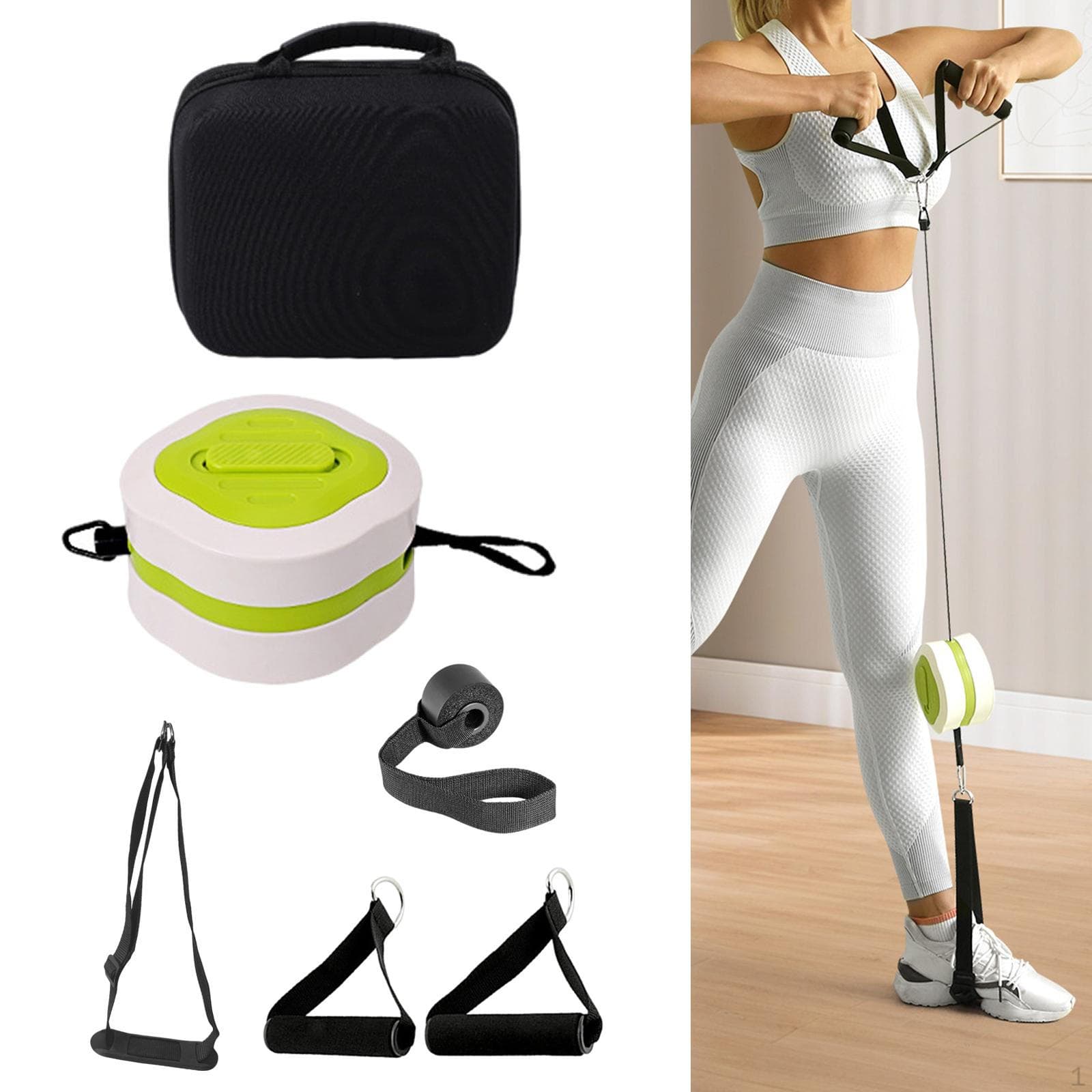 Cable Machine Adjustable Resistance Stretch Bands Gym Pump for Full Body Fitness Leg red
