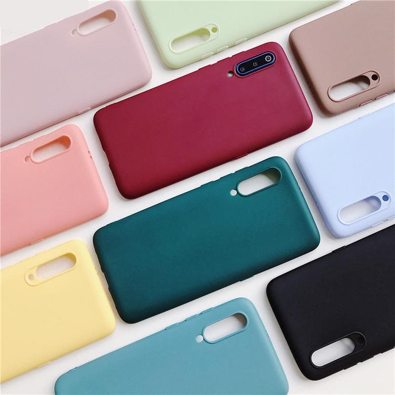 Candy Color Silicone Phone Case for Samsung Galaxy A50 A70 A30 A40 A20 A10 Galaxi A51 A71 A20e M30s A7 2018 Matte Soft Tpu Cases black