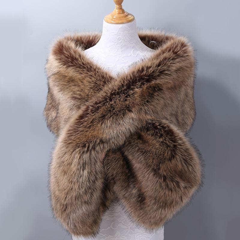 Bridal Shawl Fur Stole Faux Fur Wrap Evening Dress Bolero Cape Wedding Shawl Winter Bridal Cloak cm