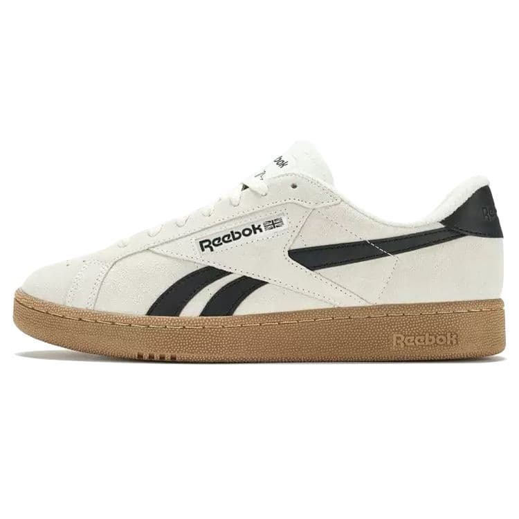 Reebok Club C Grounds UK Chalk Black Gum Unisex Sneakers Cream Core-Black Rubber-Gum-04 100033073 cm
