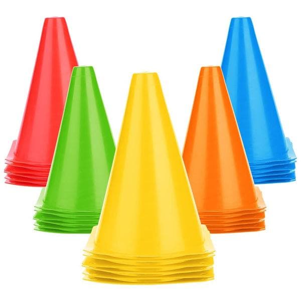 6Pcs 18cm Football Training Cone Plastic Soccer Cone Markers Football Marking Holder Accessory yellow