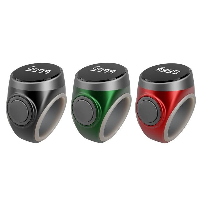 Waterproof Intelligent Electronic Finger Rings Counter Suitable For Accurate Step Tracking Daily Prayer Time Management green