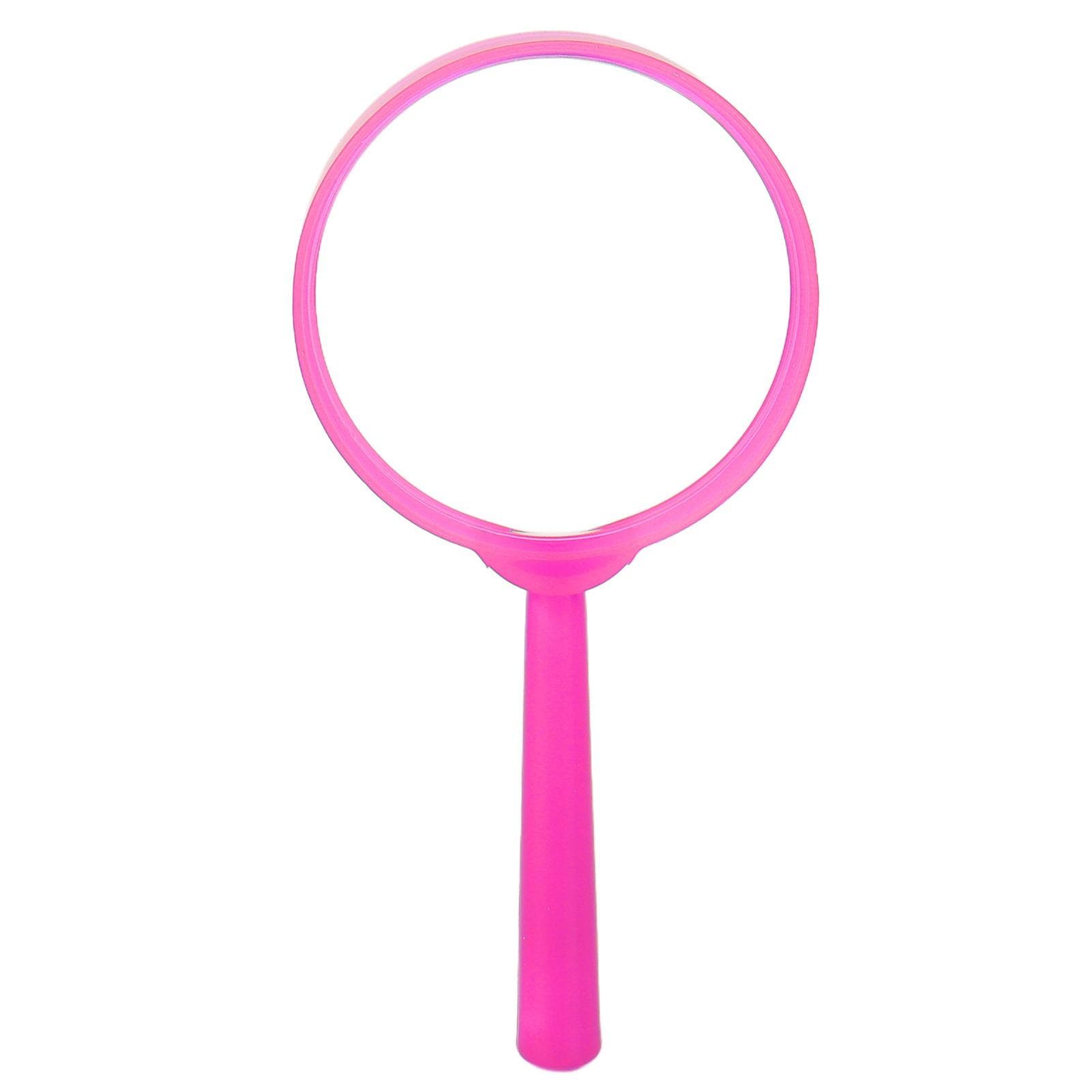 Mini Handheld Magnifier with Plastic Handle Portable Reading Magnifying Loupe for Students pink