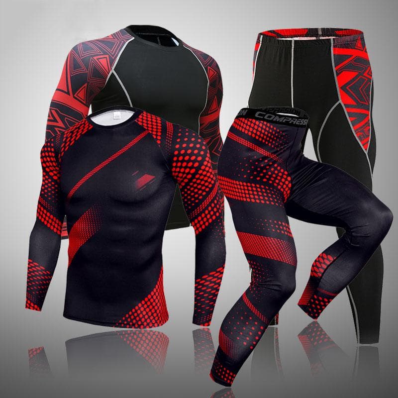 2Pcs Long Johns Men's Thermal Underwear Set Fitness Leggings Base Compression Sports Suit Underwear
