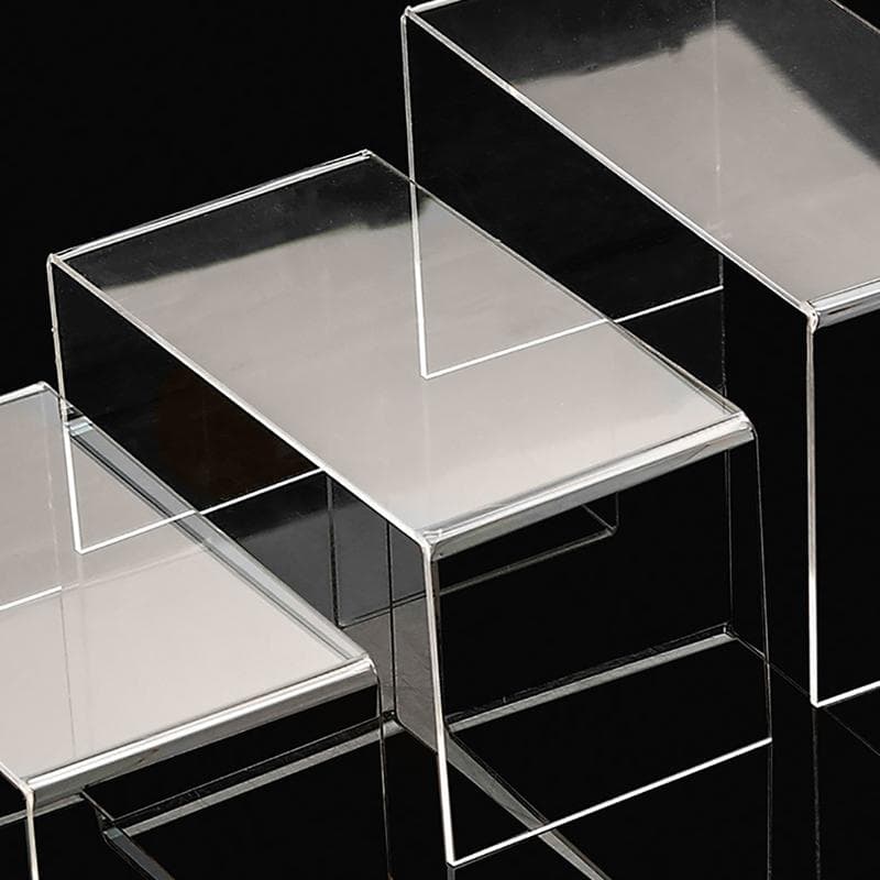 3Pcs Acrylic Counter Window Hats Shoes Glasses Display Stand Cabinet Rack Shelf white