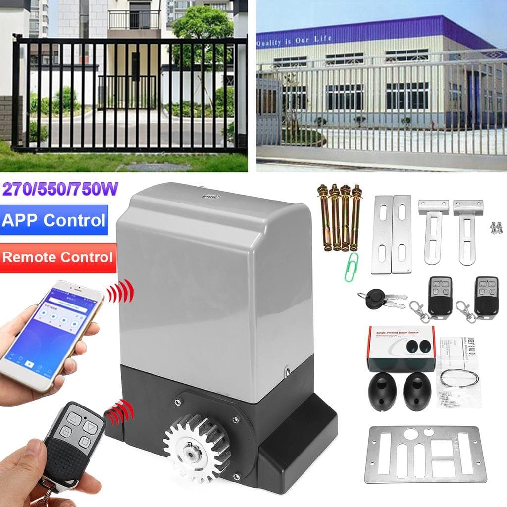 IP44 800-1600KGS 220VAC Sliding Gate Operator Opener of ACDC Motor as Door Closer Engine with Safety Sensor Wifi Controller Kit 370W