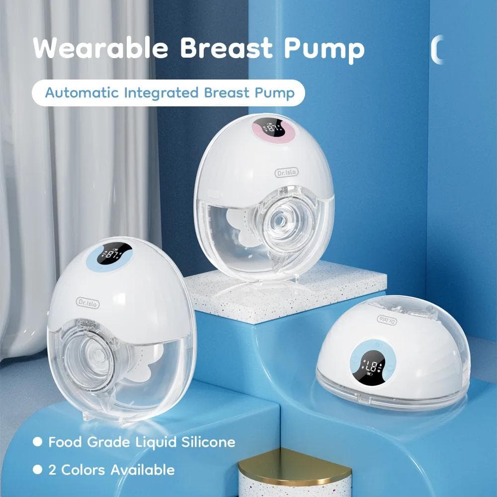 Wearable Breast Pump Hands Free Electric Breast Pumps Comfort Milk Collector Lightweight with LED Display 4 Modes & 36 Levels blue