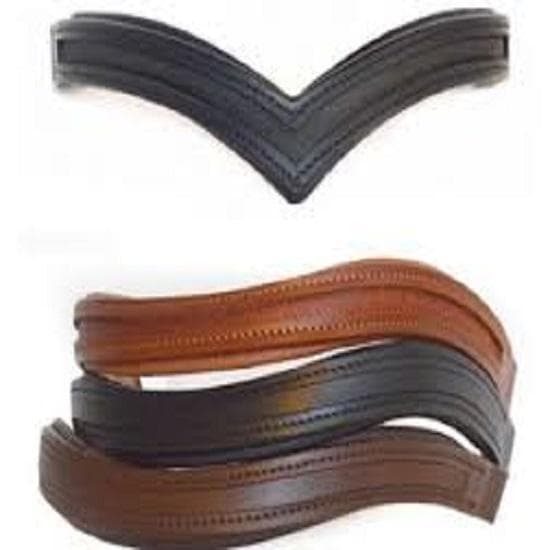 High quality Empty Channel English Padded Bridle Parts U Shape Brow-Bands 8 MM tan