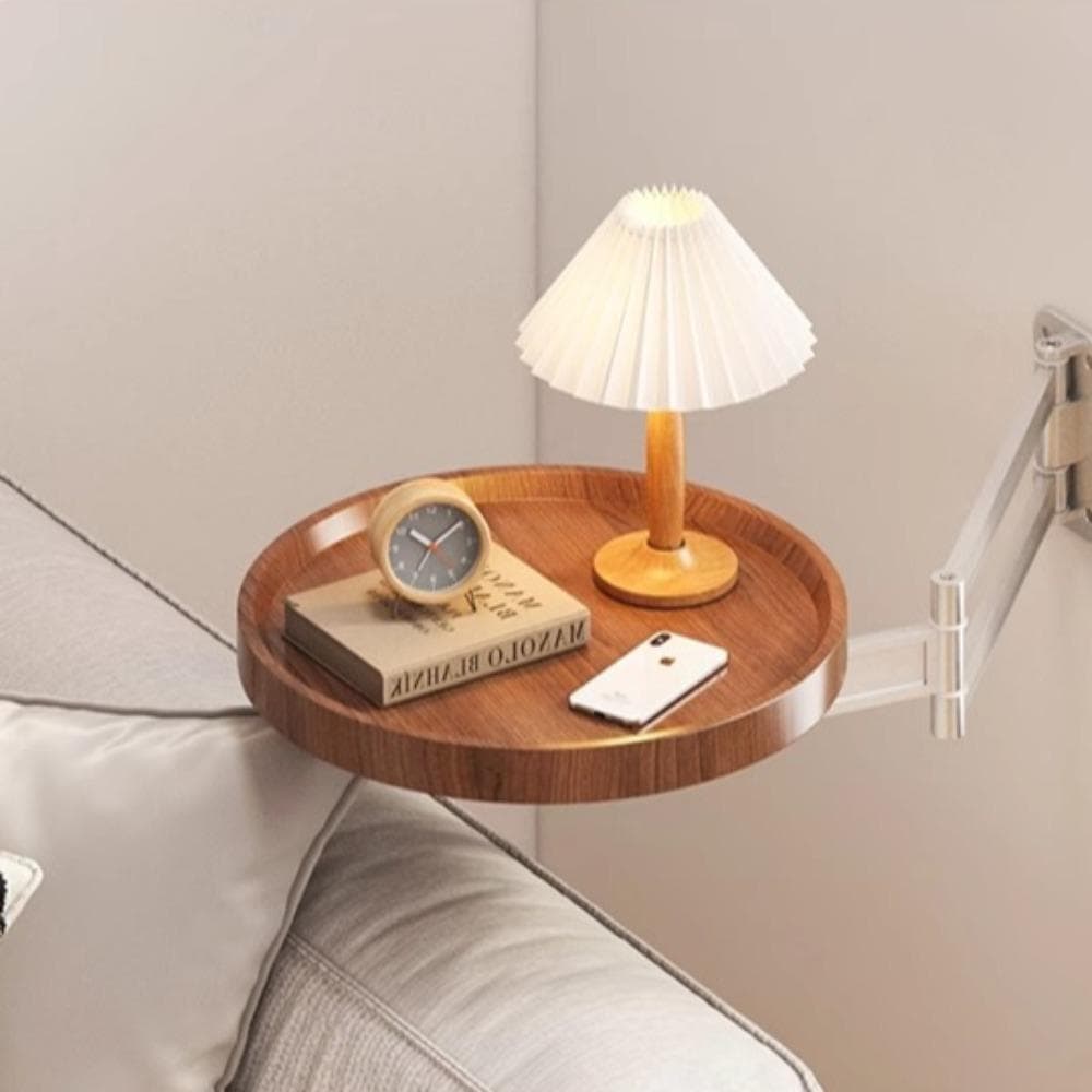 Wall Mounted Table Foldable Small Tea Round Tables Living Room Creative Floating Bedroom Wall Mounted Bedside Storage Cabinets