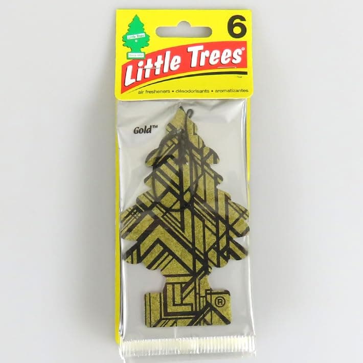 Little Tree  Gold  Pack of 6 for Cars, Hanging Type, Car gold