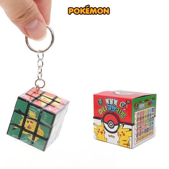 Pokemon Bokbulbok Mini Cube Keyring_2 Piece Set Boys and Girls Play Toys Fine Muscle Bag Ring Cube Play Puzzle, Korean popular puzzles