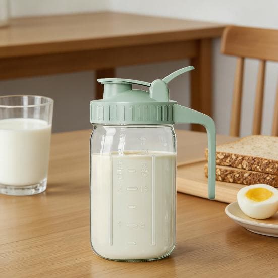 Milk Jug Leak-Proof Design Breast Milk Storage Container with Precise Scale Flip Cover Pour Spout Transport Juice Pouring Bottle pink