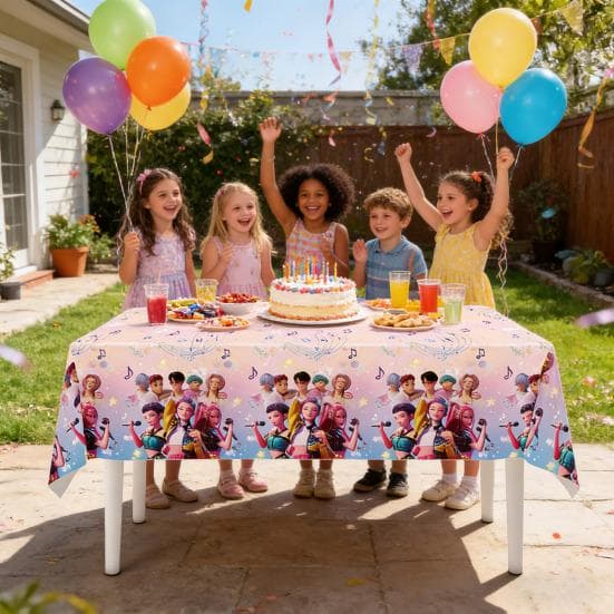 Birthday Party Decoration Kit K-Pop Tablecloth Paper Plates Themed Garland Napkins Eco-Friendly Disposable Tableware Easy Clean-Up