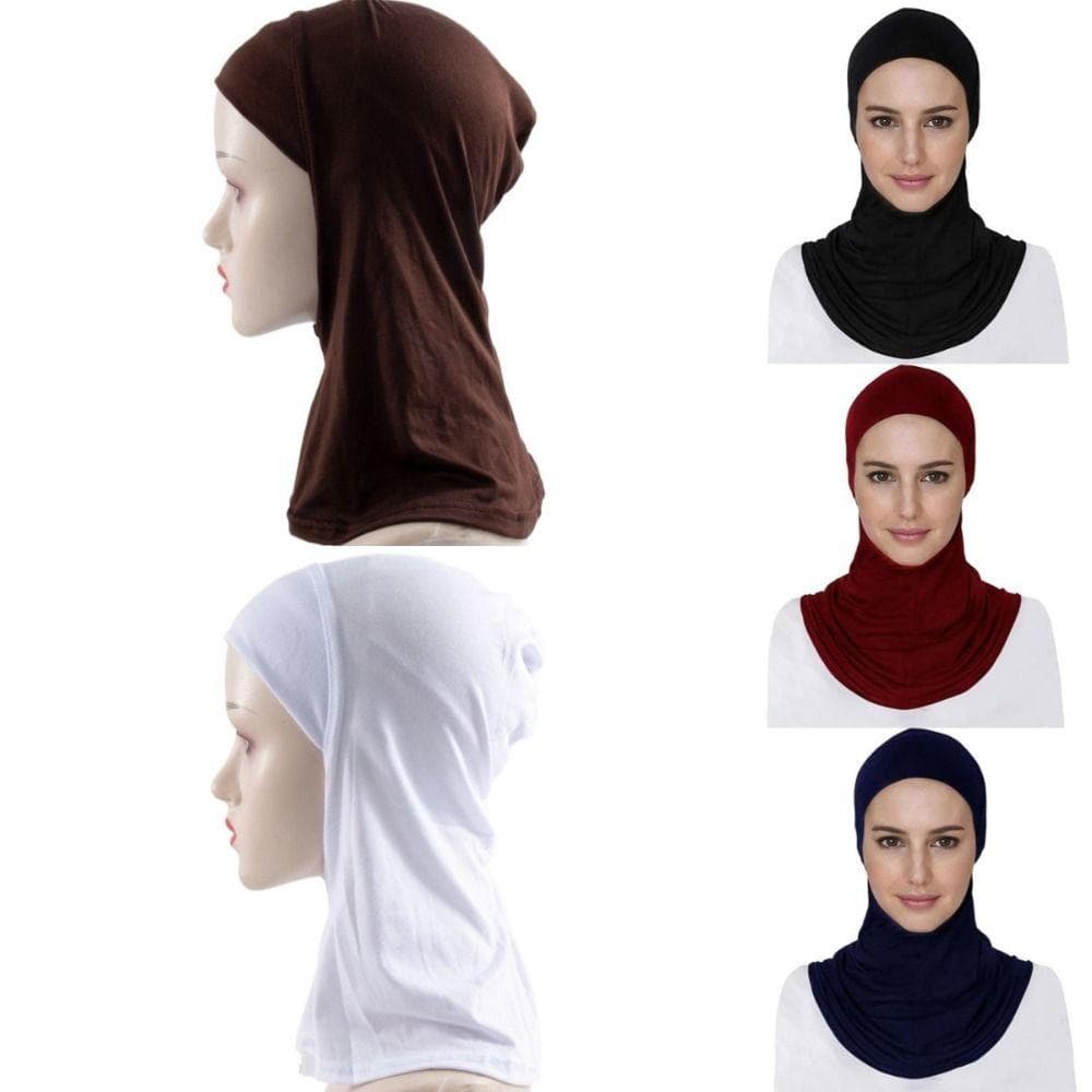 High Elasticity Underscarf Modal Cotton Inner Cap Ladies Neck Cover  Religious Wear black