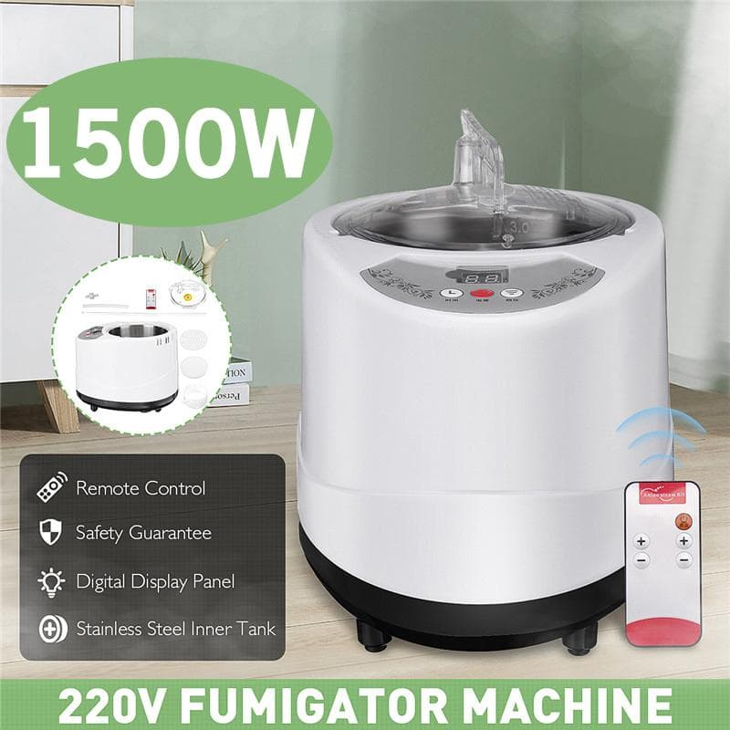 3L 1500W Sauna Steamer Pot Generator Steam SPA Pot Machine with Remote Control for Home Large Sauna Steamer Body Therapy Relax