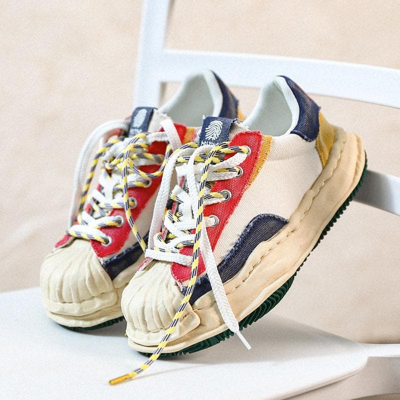 Dissolving Shoes Fashion All -Match Men 'S And Women 'S Shoes Shell Head Color -Blocking Shoes Couples Casual Canvas Shoes Low -Top Trendy Shoes cm