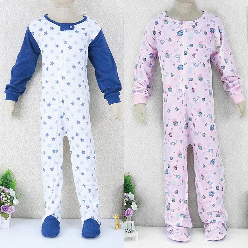 Baby Children 2 to 7 Years Old One Piece Rompers Long Sleeve 100% Cotton Clothes Zipper Boys And Girls Clothes Pajamas Romper cm as shown