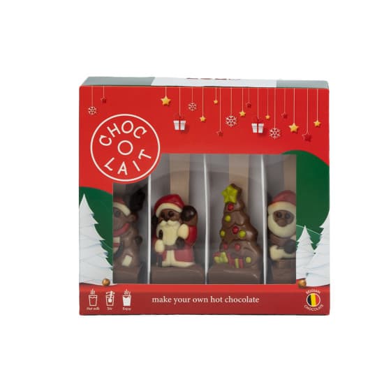 Christmas hot chocolate gift set MoMe Choc-o-lait Spoon+ Christmas, 4 x 43 g