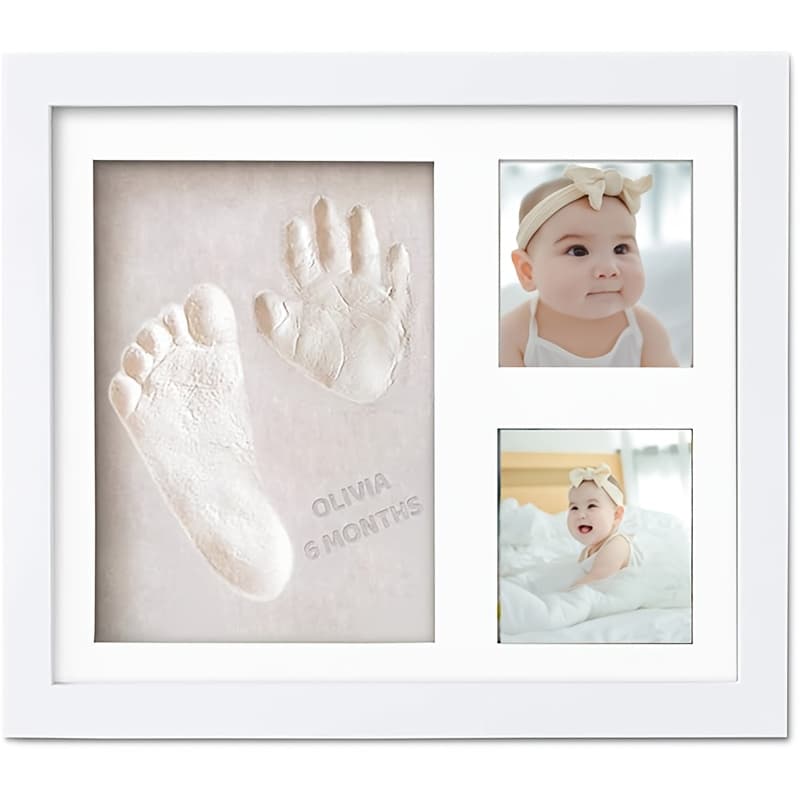 TEMU Footprint & Handprint Clay Kit, Photo Frame Kit For Girls And Boys, Shower Gifts, Registry, New Parents Gift, And Nursery Room Decoration