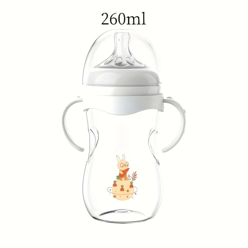 TEMU Bottle, No Straw, With Handle, Easy To , Drink Milk, Drink Water, Heat-resistant, Leak-proof, Shock-proof, Gift, Learning Cup