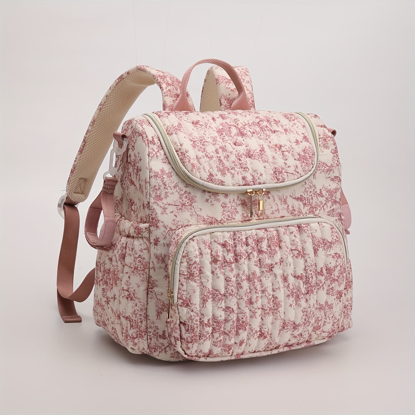 TEMU Vintage Drawing Design Diaper Bag Convertible Diaper Bag Backpack, Diaper Bag, Converts Into Tote Bag, Diaper Backpack, Stroller Bag And