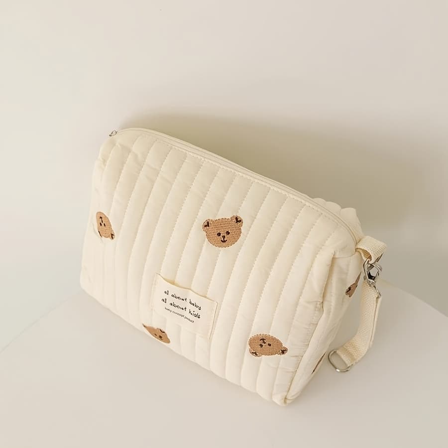 TEMU 1pc Zipper Embroidered Appliqué Bag Stroller Hanging Diaper Bag