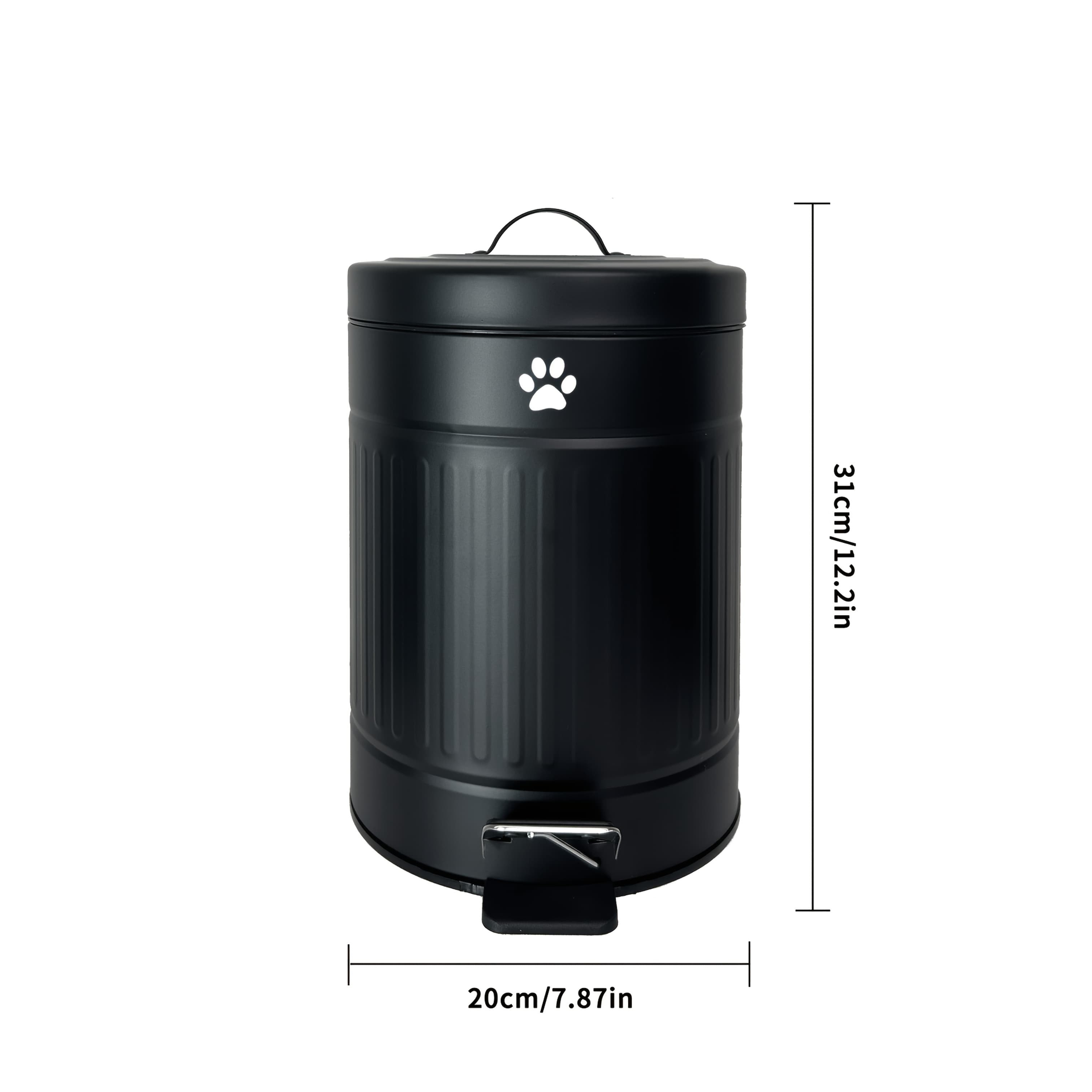 TEMU Stainless Steel Outdoor Dog Poop Trash Can, Water Proof & Rust Proof With Removable Inner Bucket Pet Proof Matte Black Trash Can