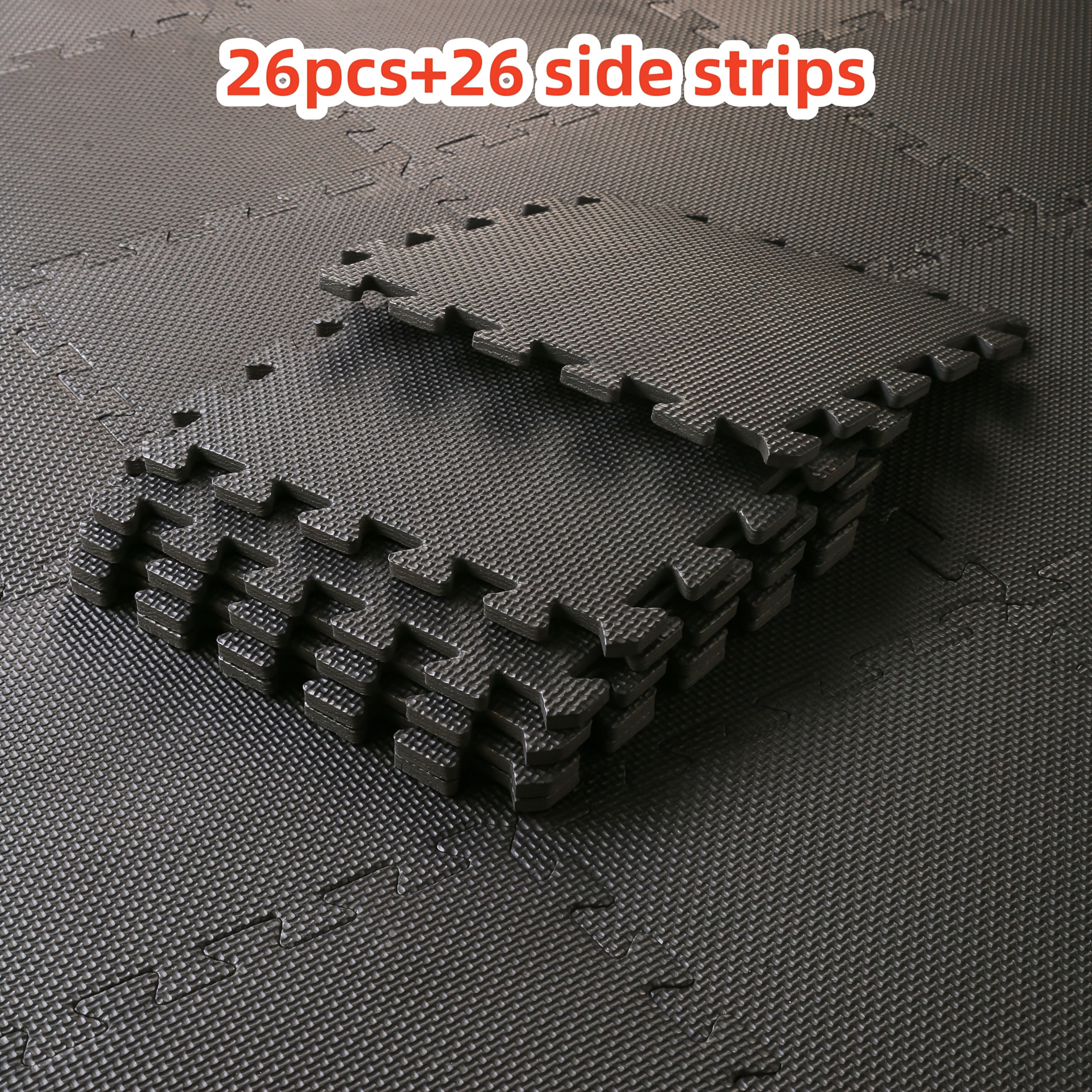 TEMU 26pcs Eva Interlocking Fitness Mats With 26 Edges, 30cm X 30cm X 1cm, 11 Colors - Soft, Slip-resistant, And Waterproof, Ideal For Home Gym,
