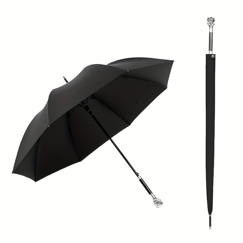 TEMU Light Luxury Design Long-handled Umbrella High-end Animal -handled Umbrella Men's Business Gift Umbrella