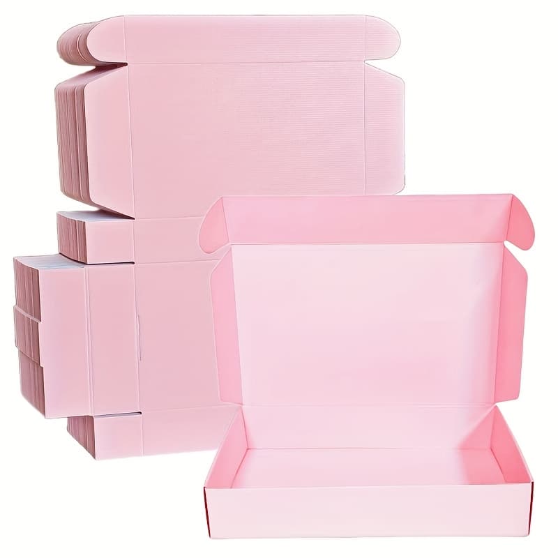 TEMU 30pcs 5 Colors Corrugated Cardboard Gift & Mailing Boxes For Small Business, Jewelry Display, Holiday Christmas Packaging - Sturdy, Lightweight,