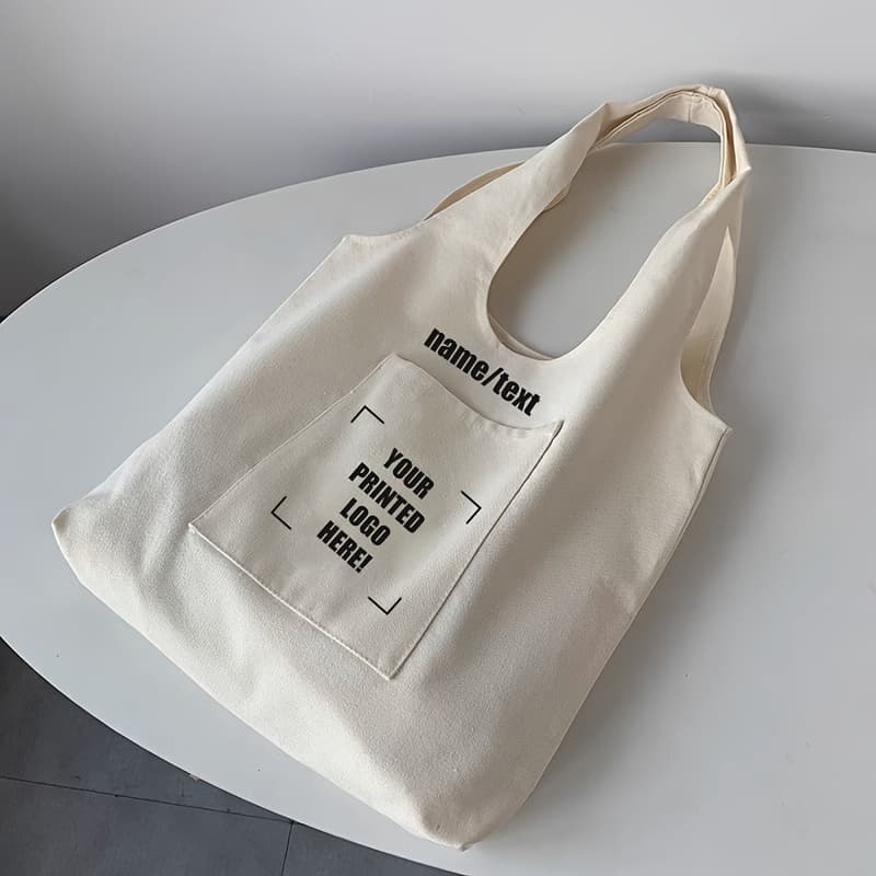 TEMU Personalized Custom Tote Bag, Can Add Your Picture, Text, , Shoulder Bag With Pocket, Large Capacity Body Bag, Storage Bag, Shopping Bag, Fashion