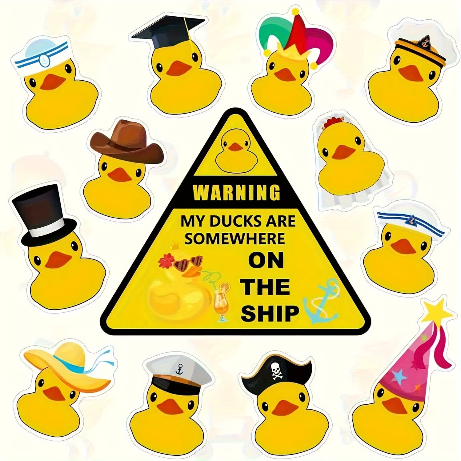 TEMU 13pcs Little Yellow Duck Style Magnetic Stickers = Cruise Ship Door Decoration, Decorative Magnetic Duck Magnets, Reusable Duck Magnet Stickers,