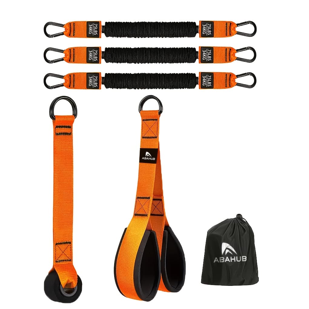 TEMU Abahub 6pcs 225lb Resistance Bands Featuring Handles, A Set Of Exercise Tension Bands Designed For Strength Training, Muscle Development, And
