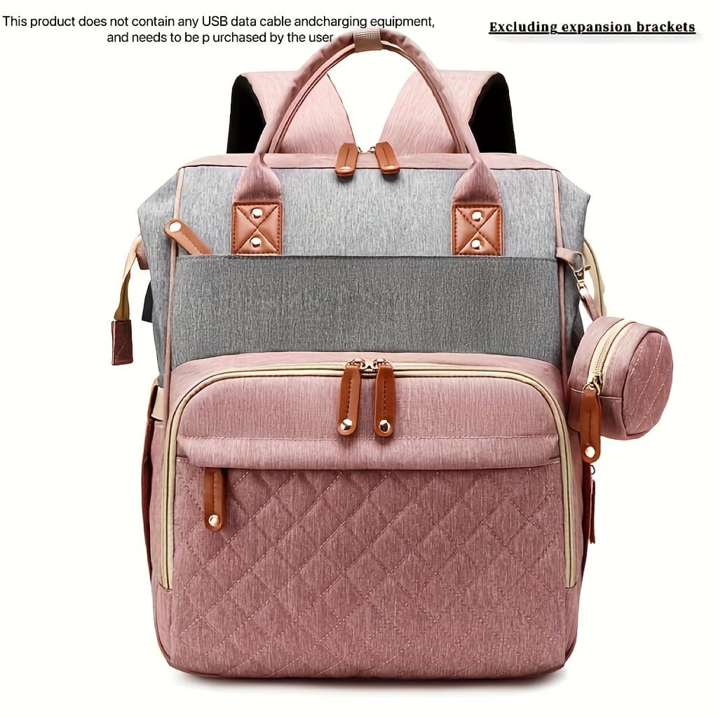 TEMU Large Capacity Diaper Backpack - Multifunctional Travel Bag With Adjustable Straps, Perfect For Halloween & Christmas Gifts