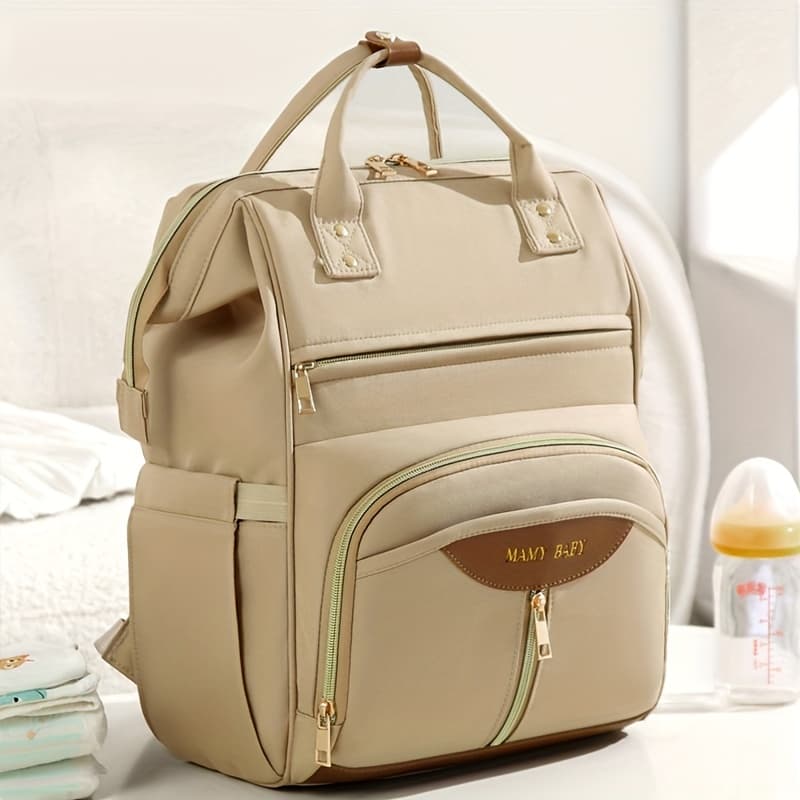 TEMU Mommy Double Shoulder Backpack Large Capacity Maternity Diaper Bag, Stroller Hanging Organizer