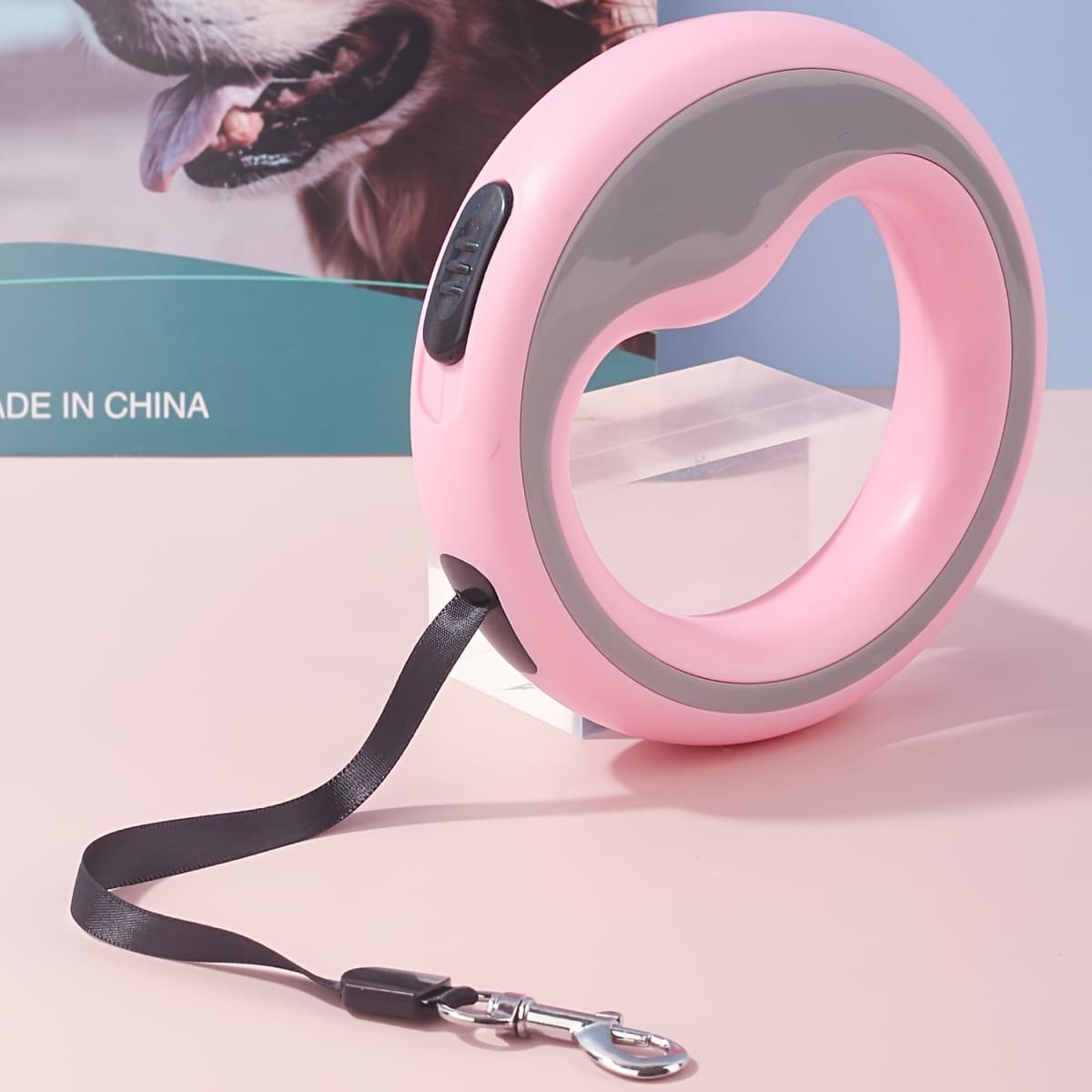 TEMU 1 2.5-meter Retractable Leash With A Circular Ring, Lock, And Free Adjustable Length. A Hand-loop Suitable For Taking Small Dogs For