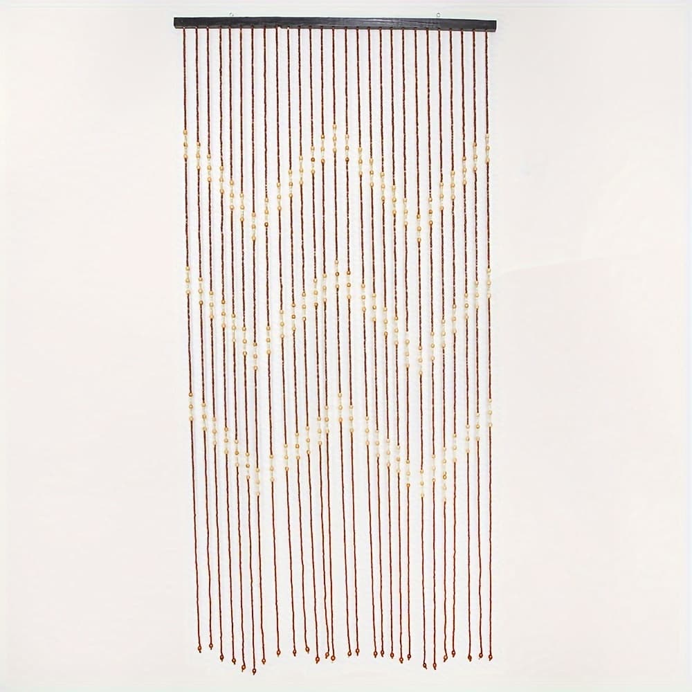 TEMU 27 Beaded Wood Beaded Door Curtain Screen Room Divider Hanging Door Curtain Home Decoration