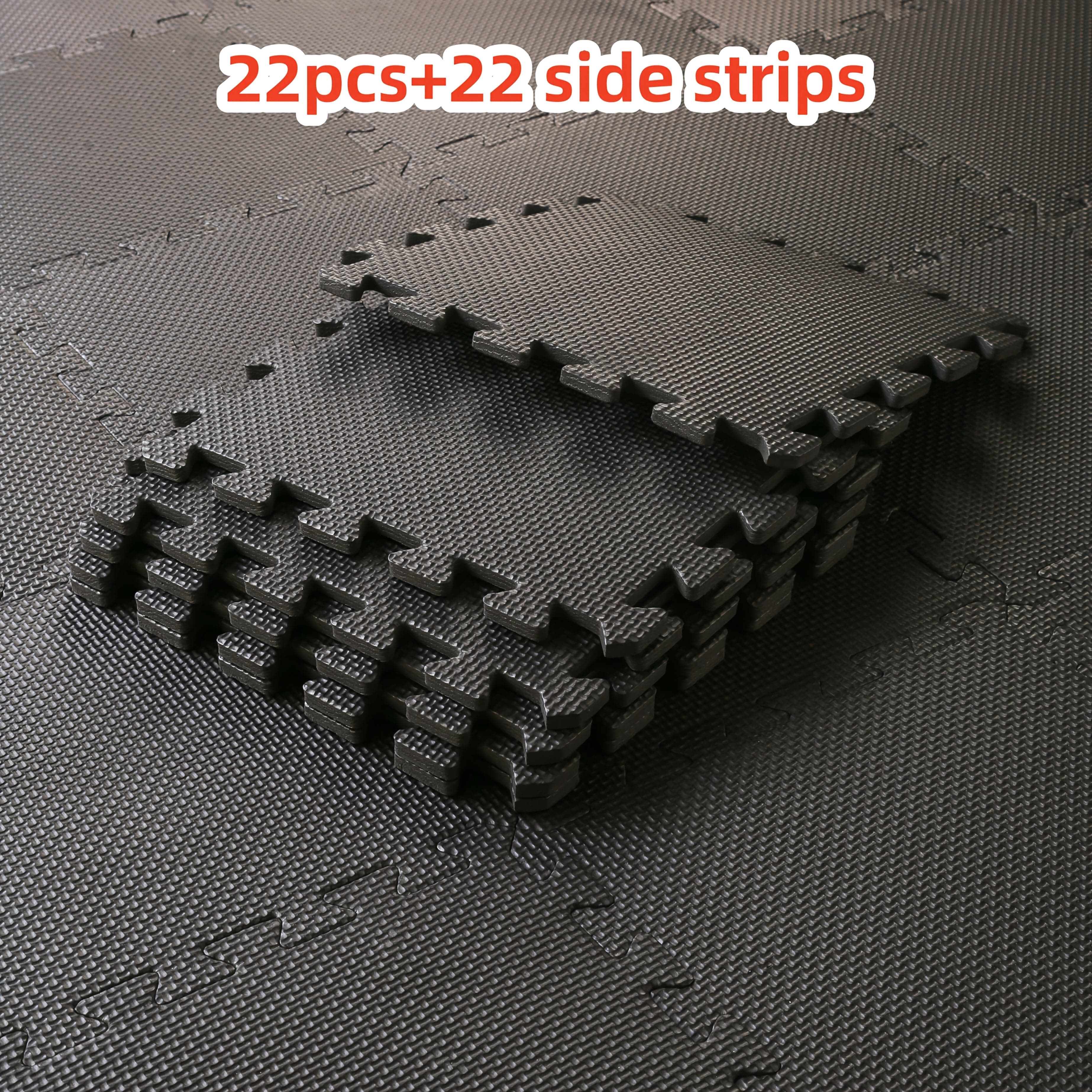 TEMU 22pcs Eva Interlocking Fitness Mat With 22 Edge Strips, In 11 Colors - Soft, Non-slip, And Waterproof, Suitable For Home Gyms, Training, And Body