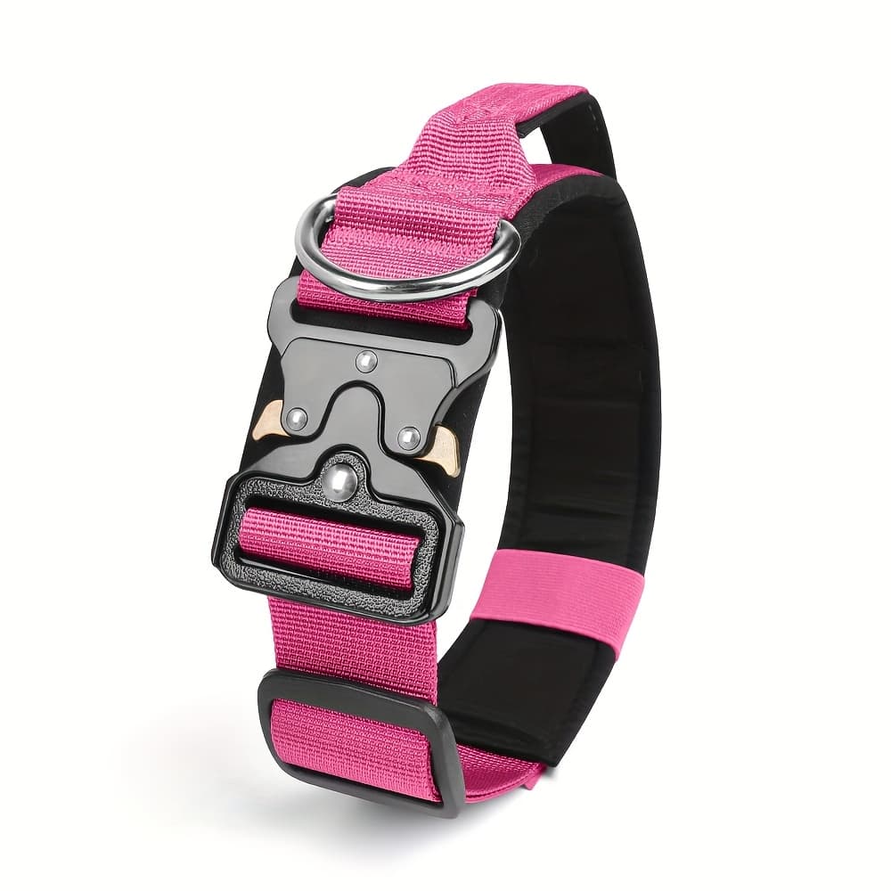 TEMU Professional Tactical Dog Collar, Convenient And Durable, Protective, Suitable For Training And Outdoor For Medium To Large Dogs, Adjustable,